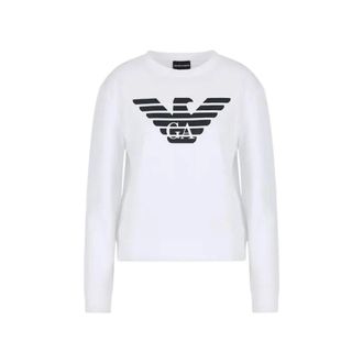 Emporio Armani Sweatshirts, female, White, XL, White Eagle Sweatshirt