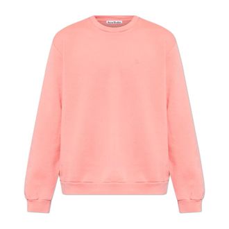 Acne Studios Sweatshirts, male, Pink, Size: L/XL Fleece Face Logo Sweatshirt
