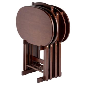NATHAN 5-Pc Snack Table Set; Cappuccino