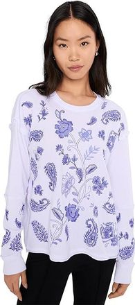 Johnny Was Patchwork Thermal - Daniela Womens Clothing White : 2XL, Polyester/Cotton