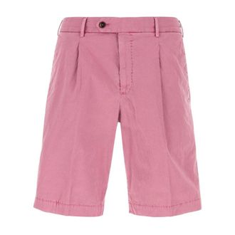 Pantaloni Torino Korte Broeken, Heren, Roze, M, Katoen, Donkerroze Stretch Katoenen Bermuda Shorts
