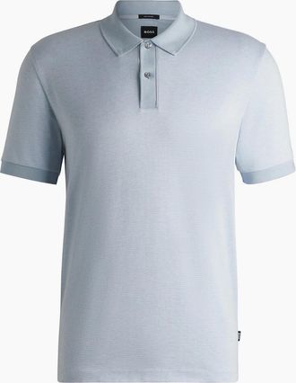 HUGO BOSS Mens H Parlay Three Tone Fabric Polo Shirt - Blue - Size: 40