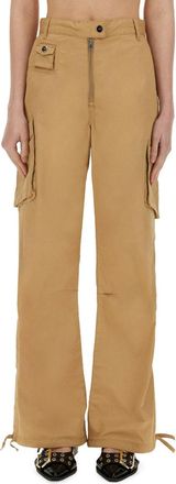 Ganni Cotton Twill Cargo Pants-Donna