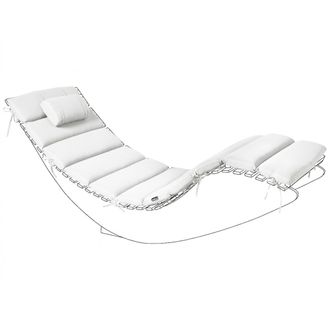 Beliani Coj&iacute;n Para Tumbona De Jard&iacute;n Con Reposacabezas Resistente A Los Rayos Uv Blanco Crema Brescia