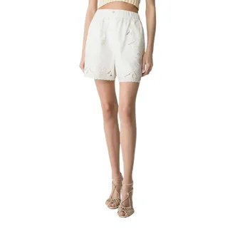 Forte_Forte Casual Shorts, female, White, Size: XS Embroidered Cotton Shorts