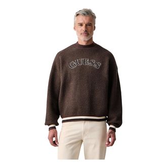 Guess Relaxed Crewneck Sweatshirt - Heren - Sweatshirts & Hoodies - Bruin - Maat: L Viscose