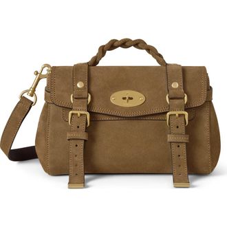 Mulberry Mini Alexa Suede Satchel in Salcombe Sand at Nordstrom