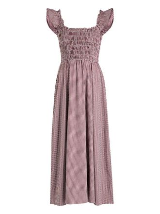 Faithfull The Brand Eudora ruffled gingham maxi dress - Rood