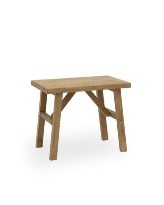 Deco Wood Taburete de madera maciza en tono envejecido de 45x55cm