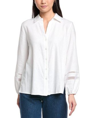 Jones New York Linen-Blend Y-Neck Tunic