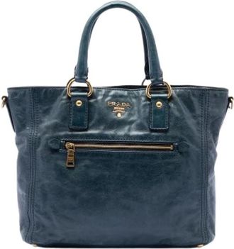 Prada Pre-owned Vitello Satchel - - Pre-owned - Donna - Blu - ONE SIZE
