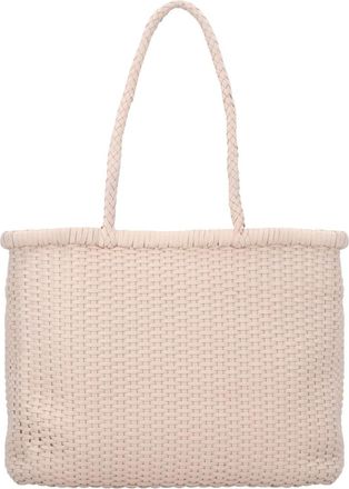 Dragon Diffusion Neutrals B Weave Large Woven Leather Tote Bag
