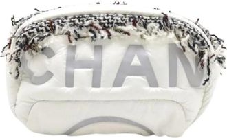 Chanel Pre-owned Pouch Sling Bag - Dames - Vintage Heuptassen - Grijs - ONE Size - Nylon - Vintage