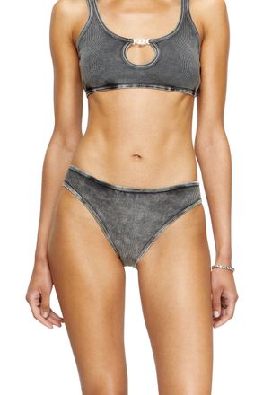 Diesel Ribbed briefs with Oval D plaque - Panties - Woman - Black