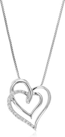Vir Jewels 1/8 cttw Lab Grown Diamond Heart Pendant Necklace in Sterling Silver with Chain For Women