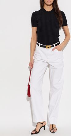 Ami Pleated Top, Womens, Black