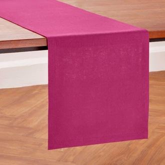 Solino Home Linen Table Runner for Dining Table, Holiday and Everyday Table Decor - Diana in Festive Fuchsia at Nordstrom, Size Xx-Small