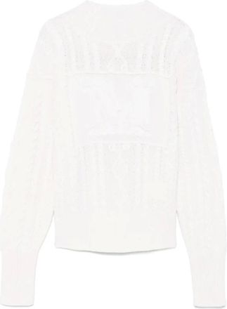 Max Mara Round-neck Knitwear, female, White, S, Miranda Jumper