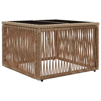 vidaXL Mesa De Jard&iacute;n Beige Y Negro 55 X 55 X 37 Cm Vidaxl