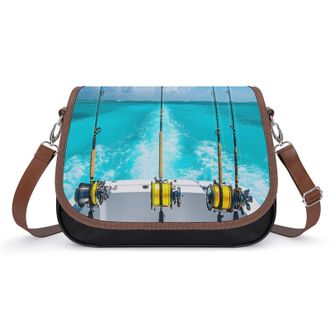 Generic Fishing Rod And Reel Crossbody Bags for Women Shoulder Messenger Bag Purse Handbags
