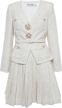 Self Portrait Abito corto con bottoni - Toni neutri