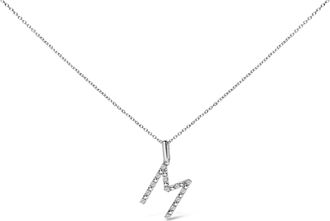 House of Brilliance Sterling Silver Diamond Accent C Initial Pendant Necklace