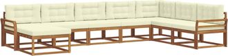 vidaXL Conjunto De Sof&aacute;s De Exterior 8 Uds. Natural Y Crema Vidaxl