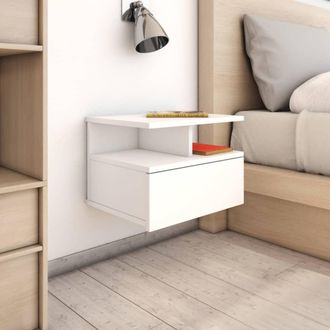 vidaXL Comodini Pensili 2pz Bianchi 40x31x27 Cm In Legno Multistrato - Vidaxl