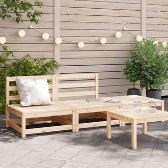 vidaXL Vidaxl - Sof&aacute; Jard&iacute;n Sin Reposabrazos Con Reposapi&eacute;s Madera Maciza Pino