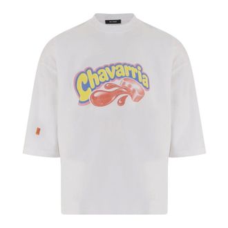Willy Chavarria T-shirt in cotone con stampa logo - - Tops - Uomo - Bianco - L