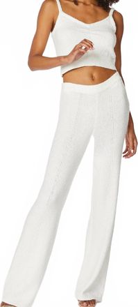 bobi Dolly Top And Wide Leg Pants Set In Ivory