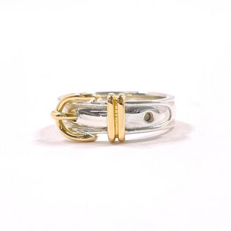 Herm&egrave;s Gold Silver Yellow Gold (18K) Silver 925 Band Ring (Pre-Owned)