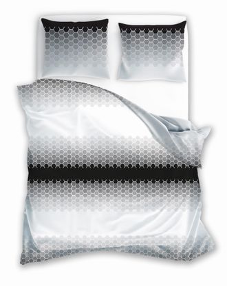 OEM Juego De Cama De Algod&oacute;n 220x200 Glamour Ornamento Blanco Negro