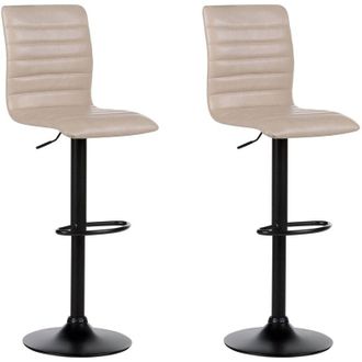 Beliani Set di 2 sgabelli da bar in ecopelle beige chiaro Lucerna II