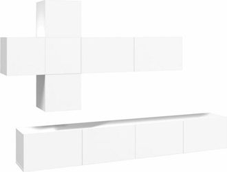 vidaXL Set De Muebles Para Tv 7 Piezas Madera Contrachapada Blanco Vidaxl