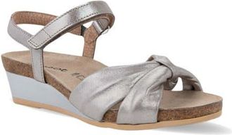 Naot Madame Ankle Strap Platform Wedge Sandal in Silver Threads at Nordstrom, Size 10Us