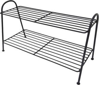 Decoclico Zapatero de metal negro de 2 niveles