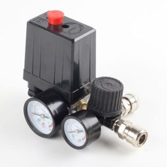 OEM V&aacute;lvula Reguladora De Presi&oacute;n Para Compresor De Aire De 220 V Y 0-180 Psi Con Man&oacute;metros Y Conector R&aacute;pido