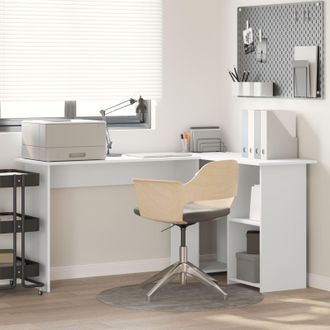 Berkfield Home White Computer Desk White Engineered wood Medium Computer Desk