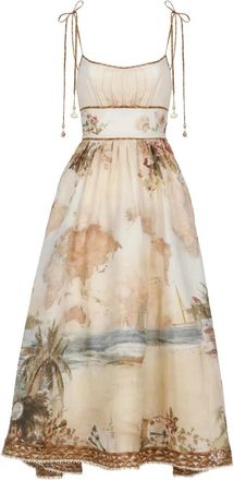 Zimmermann Kleedjes, Dames, Beige, S, Katoen, Mahon Picnic Dress