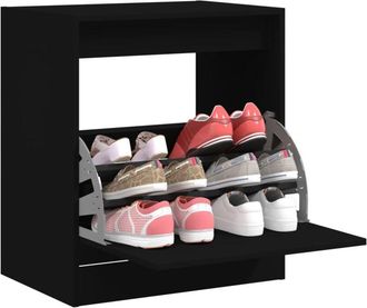 vidaXL Shoe Cabinet Black 60x42x69 cm Engineered Wood Vidaxl