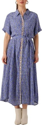 Lollys Laundry Kleedjes, Dames, Blauw, M, Blakell Maxi Jurk SS