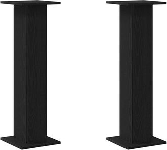 vidaXL Vidaxl - Soporte De Plantas 2 Pcs Roble Negro 30 X 30 X 95 Cm