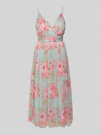 Lace & Beads Cocktailkleid mit Taillenband in Hellblau, Gr&ouml;&szlig;e XXS