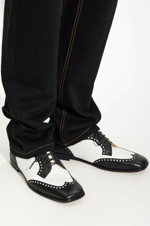 Versace Mick Leather Shoes, Mens, Black
