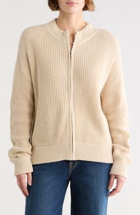 Wishlist Zip-Up Sweater in Natural at Nordstrom Rack, Size Medium