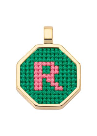 Maria Frering Letter H Pendant Gold-plated Necklace - Green - One Size