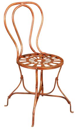 Biscottini International Silla De Forja 91x50x45 Cm Sillas De Asiento Redondo Sillas Antiguas De Hierro Sillas Vintage De Jard&iacute;n Y Terraza Exterior