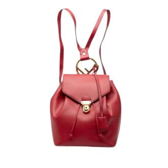 Fendi Pre-owned Backpacks, female, Red, Size: ONE SIZE Pre-owned Vintage Leather Backpack