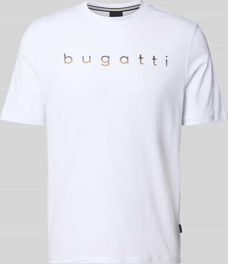 Bugatti T-Shirt mit Rundhalsausschnitt in Weiss, Größe XXXL